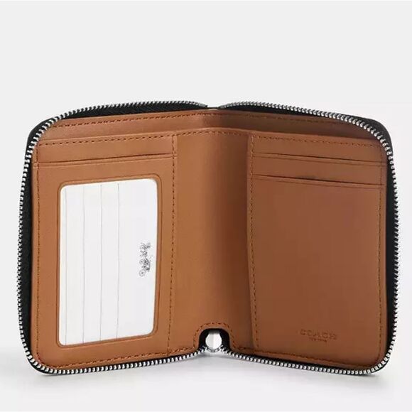 Coach Black Denim Convertible Backpack and Small Zip Around Wallet Set Silver HW - Picture 7 of 12